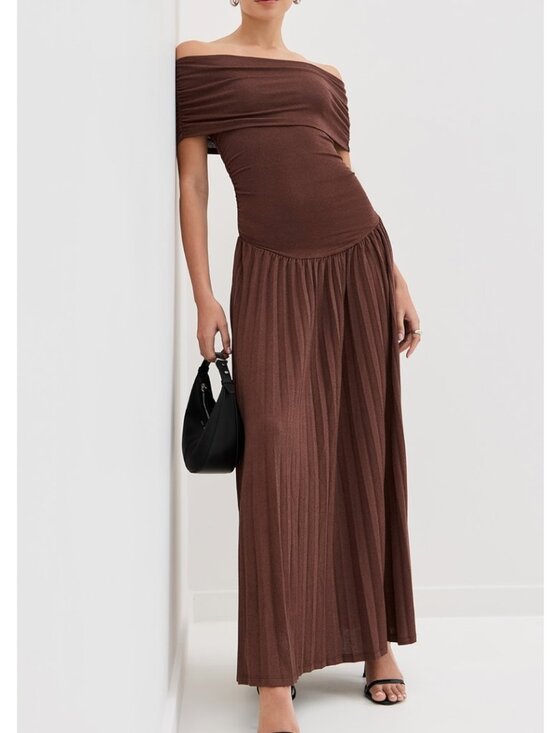 Lioness Dresses & Skirts - BEST Lioness Field Of Dreams Knit Maxi Dress Gown Brown Cafe